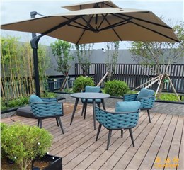 蓝色简约户外桌椅